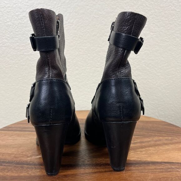 Kork-Ease Women’s Size 7 Brown Leather Anki Triple Belt Mid Moto Ankle Boots - Picture 5 of 14